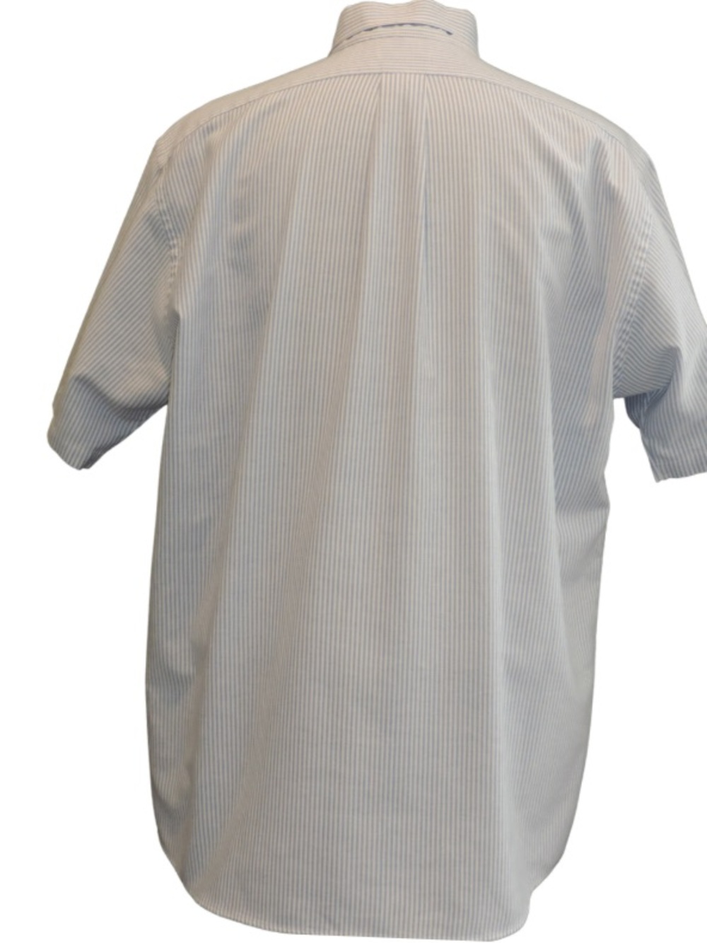 Van Heusen Light Blue and White Pinstripe Short Sleeve Button-Down Shirt - Picture 2 of 5
